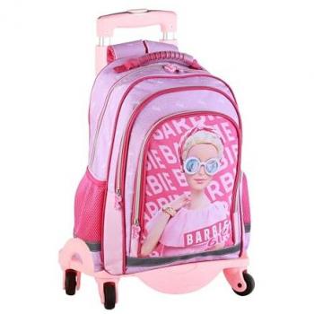 Mochila Escolar Barbie con carro y protección lateral