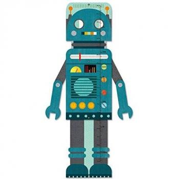 Petit Collage Blue Robot Growth Chart