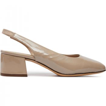 Zapato sling CAPRICE de cuero beige con tacón trapezoidal 42
