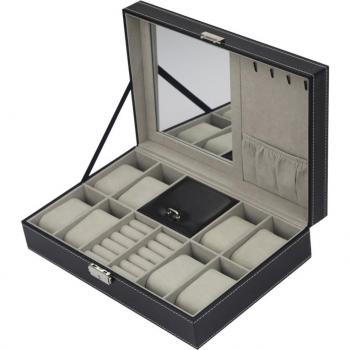 Caja de Reloj Premium con Accesorios: Anillo, Pendientes y Collar
