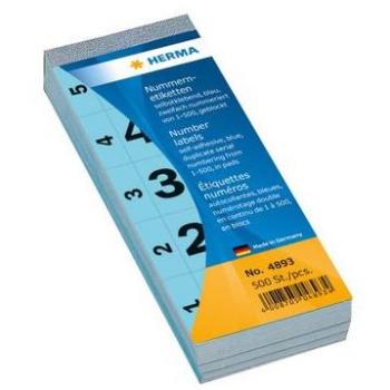 Autocollants numérotés HERMA 1-500 bleu 28 x 56 mm