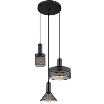 Lampada a sospensione a griglia in metallo nero