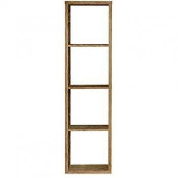 Etagère colonnaire 4 cases décor chêne - Bibliothèque moderne de rangement - Collection Classico par Meubleteoi