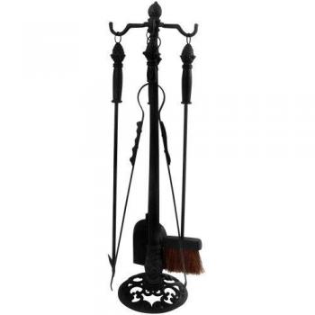 Set di Attrezzi da Camino con Base e 4 Accessori