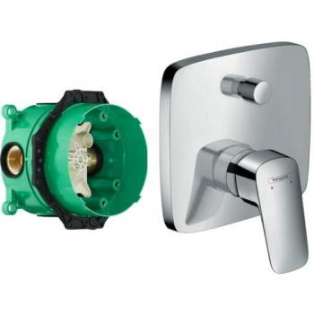 Façade Logis pour mitigeur baignoire encastré Hansgrohe Chromé avec corps intégré