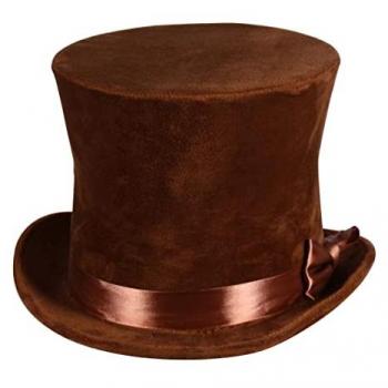 Thetru Eleganter Brauner Zylinder mit Schleife