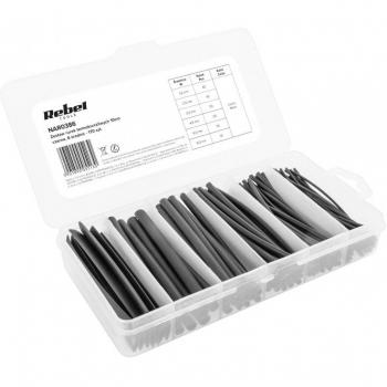 Cabletech Schrumpfschlauch Set 10 cm, schwarz, 6 Durchmesser, 170 Stück