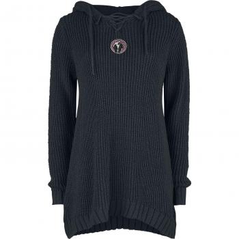 Felpa con cappuccio Black Premium by EMP - Pullover in maglia con cappuccio e laccetto - M a XXL - per donna