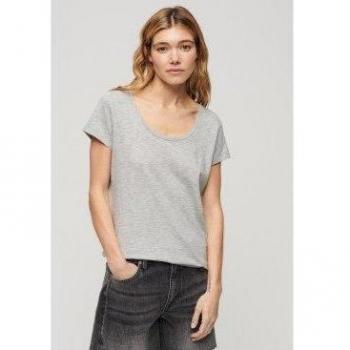 Superdry Femme T-shirt à Encolure Dégagée Studios Gris Clair Taille: 42