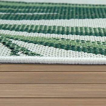 Alfombra Redonda Verde Beige Palmeras Ø 160 cm
