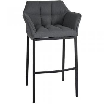 Bar Stool Damaso Feltro 4 Piedi Nero Grigio