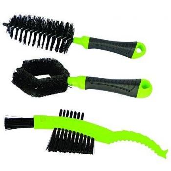 Kit de nettoyage vélo DRESCO - 3 brosses - Noir