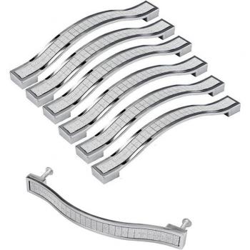 16Pcs Silver Crystal Cabinet Handle Set - 6x96mm & 10x128mm