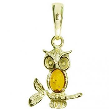 Eule Kettenanhänger von OSTSEE-SCHMUCK - vergoldet