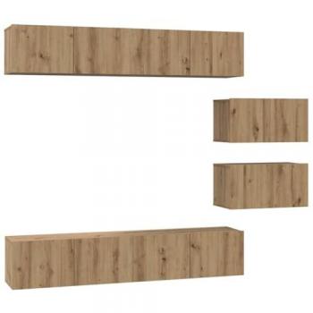 Complesso TV arredo 6 unità rovere 80×30×30 cm Mediano