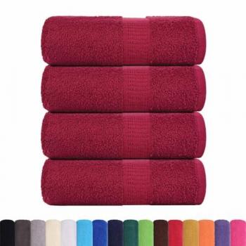 Serviettes d'invité bordeaux 4 pcs 30x50 cm 360 g/m² 100% coton