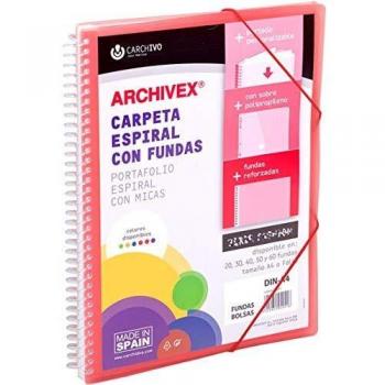 CARPETA 40 FUNDAS CANGURO A4 ARCHIVEX STAR ROJO