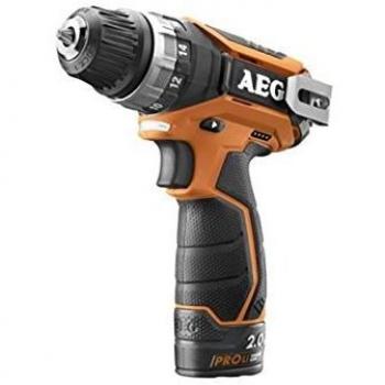 AEG ProLiithium-Ion 12V Trapano a Batteria, 2 batterie da 2.0Ah, Ricarica in 40 minuti, BS12C2 LI-202B, Nero e Arancione
