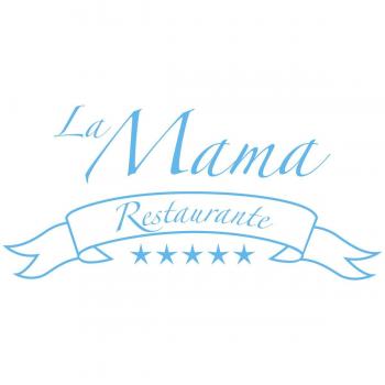 La Mama Restaurant 5-Sterne-Wandtattoo in Lichtblau (80 × 37 cm) – Wandkings