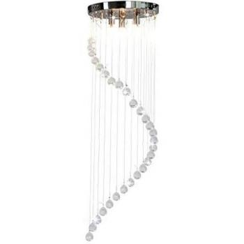 Kristallen Kralen Plafondlamp Spiraal G9 Zilver