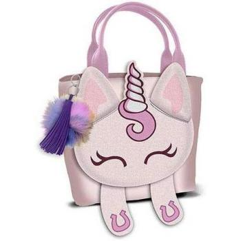 Oh My Pop! Unicorn-Shy Shopping Mini Handtasche Appendi borsa tascabile e gancio, 25 cm, Rosa