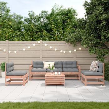 Conjunto de Móveis para Jardim 6 Peças com Almofadas em Madeira