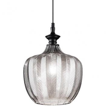 Lámpara colgante de cúpula de cristal ahumado E27