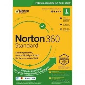 Norton Life Lock Norton™ 360 Standard 10GB GE 1 USER 1 DEVICE 12MO Jahreslizenz Windows