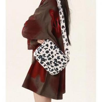 Cute Plush Leopard Pink Bag