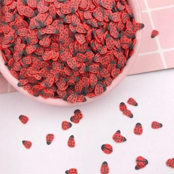 100g Ladybug Animal Slice Polymer Clay Sprinkles for DIY Crafts 5mm