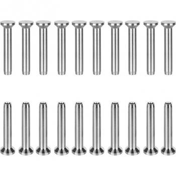 20Pcs T316 Stainless Steel Fixed End Stemball Swage Stud Hardware Kit for 1/8 Inch Wire Rope