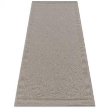 RUGSX Wool Carpet VILLA 7636/68400 Zigzag SIZAL Flat-Woven Dark Beige 240x340 cm