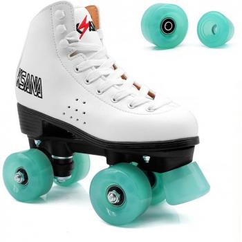 Roues en caoutchouc PU pour patins, double bascule, 47x34 mm, 8 pièces, 3 couleurs