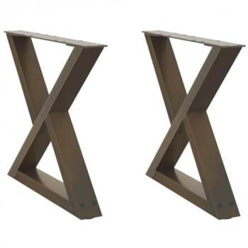 VidaXL Coffee Table Legs 2 pcs Natural Steel 50x(42-43.3) cm Steel