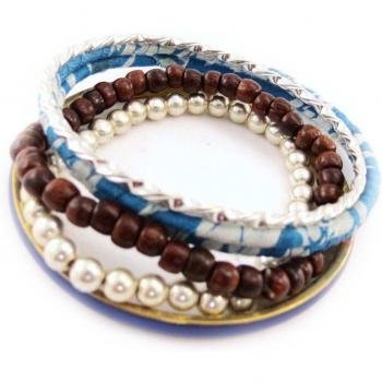 Bracelet Liberty Bleu Marron (Collection Les Trésors De Lily)