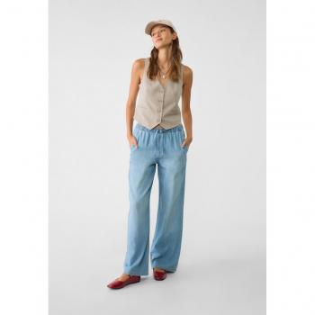 Stradivarius Lange Jeanshose in Hellblau XS