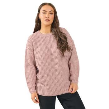 Sweat-shirt col rond rose Yours Curve