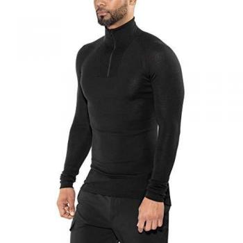 Woolpower Lite Maillot de corps turtleneck zip noir taille L