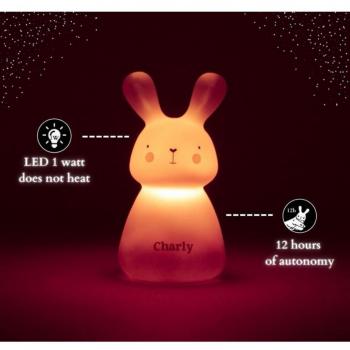 Lampka nocna LED Różowy Królik Olala