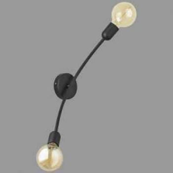 Lysande vägglampa - svart metall