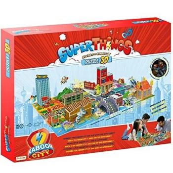 SuperThings 3D Puzzle Kaboom City Jigsaw Caja Mágica de Espuma blanda