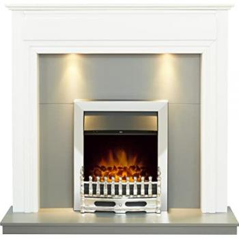 Blenheim 48 Chrome Electric Fire with Built‑In Downlight System