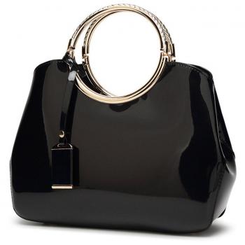 Maod Bolsos de Mujer Diario Ocio Bolso de Bandolera Trabajo Bolsas de Hombro de Cuero PU Charol Señoras Totalizadores Shopper Tote Bolso de Mano con Asas Redondas