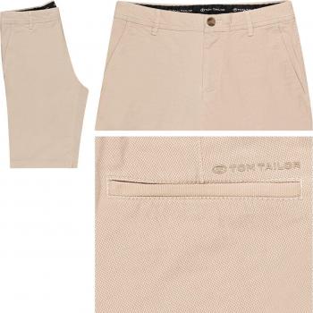 Tom Tailor Chino Baumwoll Bermuda beige structure print 31