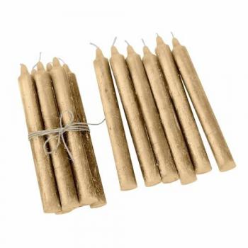 Set di 12 candele dorate Bauceau