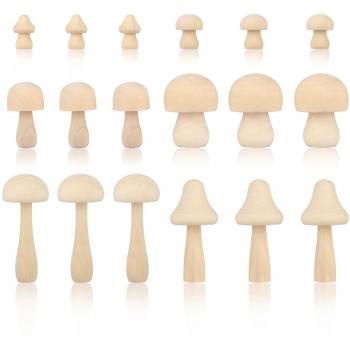 Kit Creativo de Hongos de Madera para Hacer Peg Muñecas, 18 Piezas