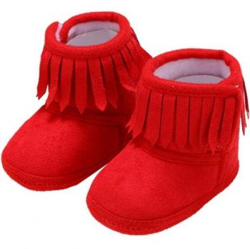 Newborn Solid Color Tassel Soft Bottom Cotton Warm Boots 0-18M
