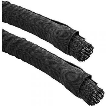 InLine Self-Closing Sleeving - Flexible Cable Conduit - 2 Meter Length - Black
