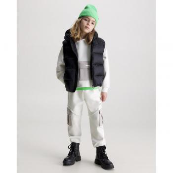 Chaleco Infantil Acolchado Negro con Capucha Calvin Klein