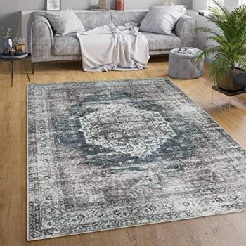 Tappeto Soggiorno Tessuto Liscio 80x150 cm Grigio - Paco Home